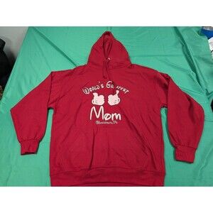 Disney World's Greatest Mom Womens Red Hoodie A.J Apparel Size XL